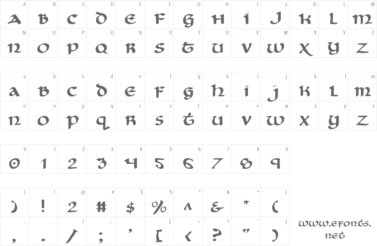 Font Cry Uncial preview
